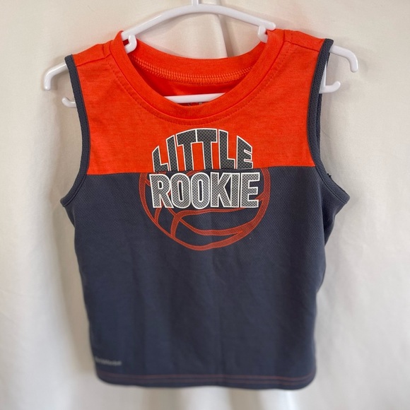 Kids Athletica Driworks “little rookie” tank Shirt  orange/gray NWOT SIZE 3T - Picture 1 of 7